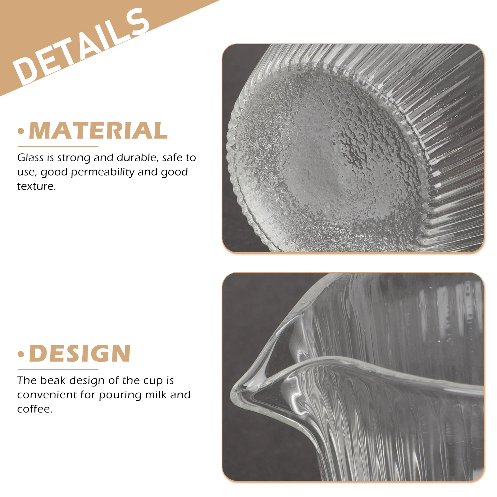 

Multi-Function Glass Milk Pitcher Convenient Pouring Beak Design Suitable for Milk Syrup Creamer Use in Different Scenarios