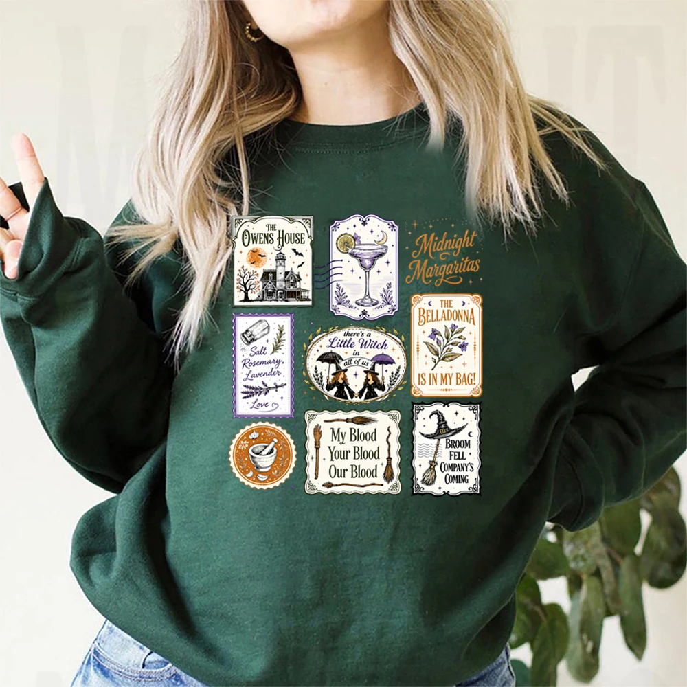 2026 Midnight Margaritas Sweatshirt Practical Magic Halloween Movie Pullover Girls Will Be Girls Jumper Spooky Season Sweatshirt
