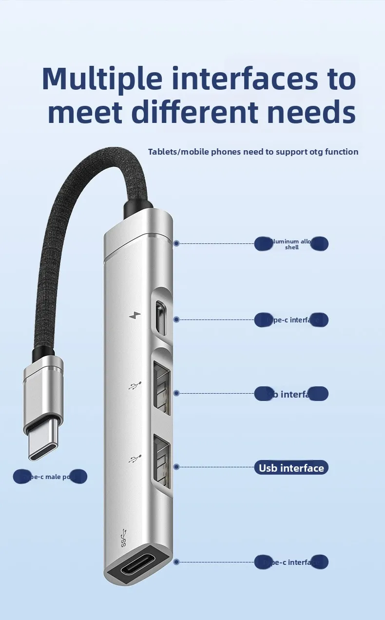 USB-C-Hub PD+Audio, Typ-C-Multiport-Adapter für Huawei iPad, 3,5mm+USB+PD – Detail 3