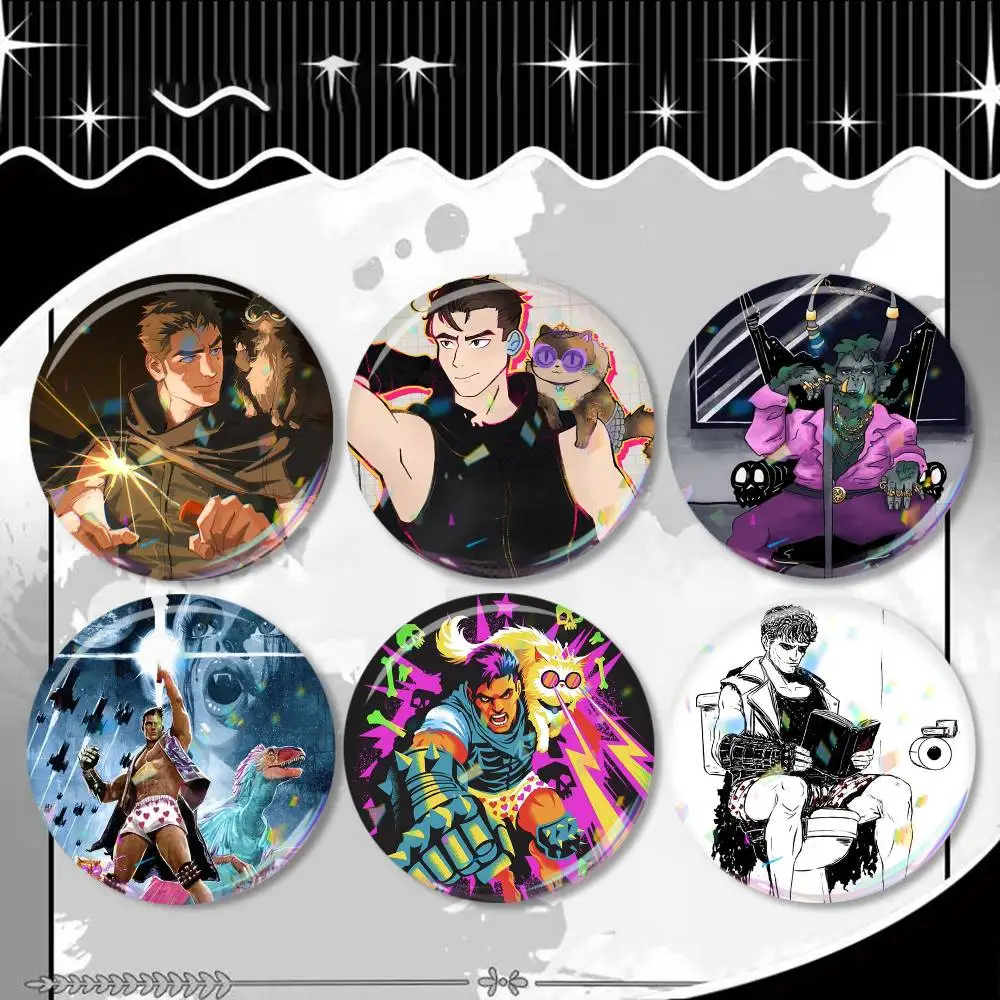 Dungeon C-Crawler Carl Club  Laser Badge Creative Pins Brooch for Bag Clothes Hat Decor Gifts Fans Collect