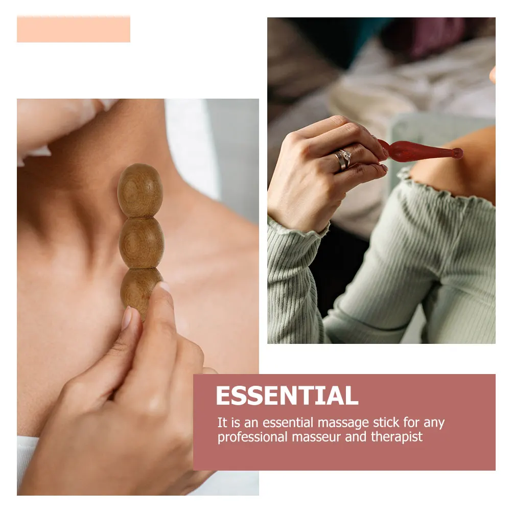 

4 Pcs Massage Tools Massager Back Stick Handheld Muscle Fragrant Wood Massaging Rod