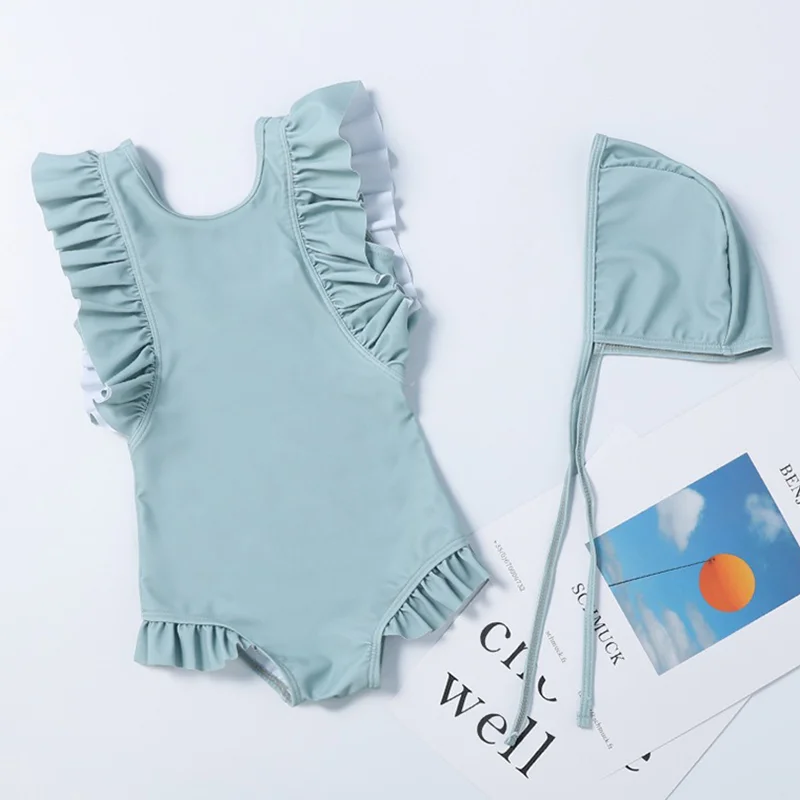 Maillot de bain de dessin animé élémentaire pour enfants, maillots de bain d'été, vêtements de plage pour enfants, bikini une pièce, robes de bain trempées, fibre