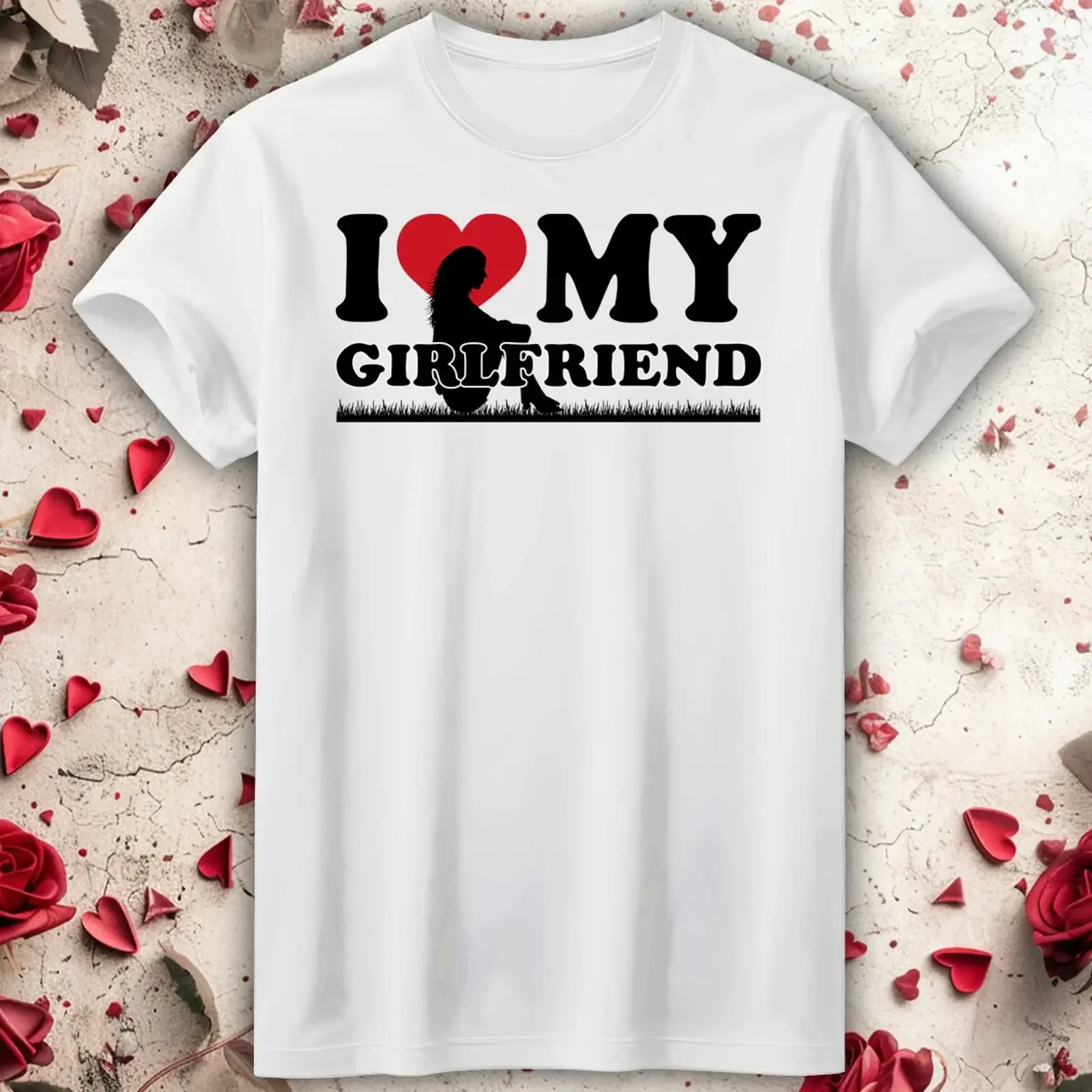 Herren Valentinstag Outfit Ideen Ich liebe meine Freundin T Shirt BF lustig VD vintage Washed Comfortable Slightly Breathable