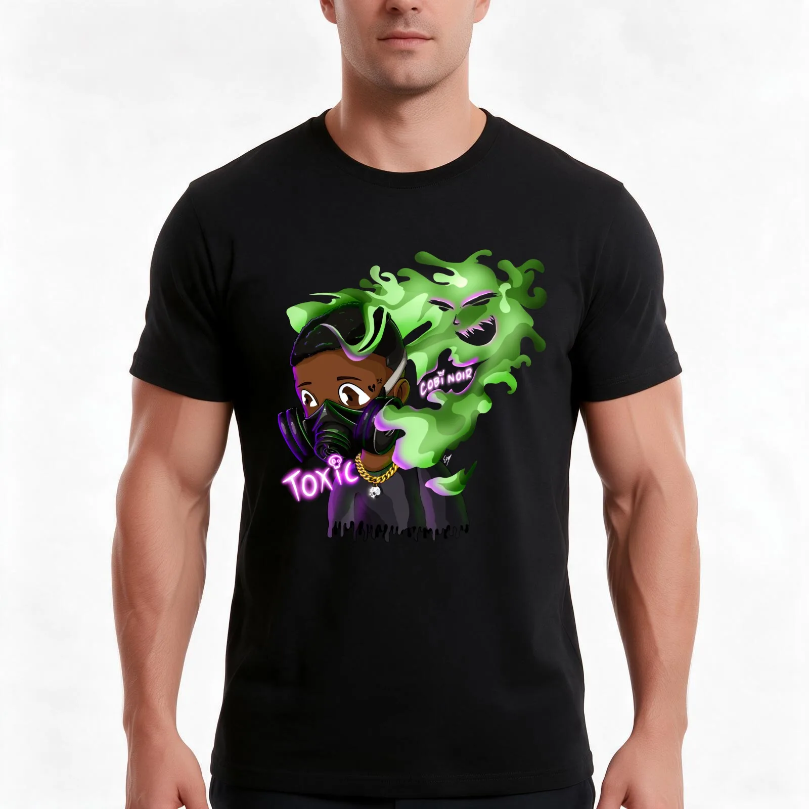 Toxic - Cobi Noir Album Artwork (no background) T-Shirt Summer Casual Cotton Tee Oversized Streetwear Tops Unisex Men Women