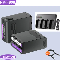 11800mAh NP-F990 NP-F980 F970 F960 Battery with LED intelligent fast charger for Sony F750 F770 F330 F550 F570 F960 MC1500C 190P