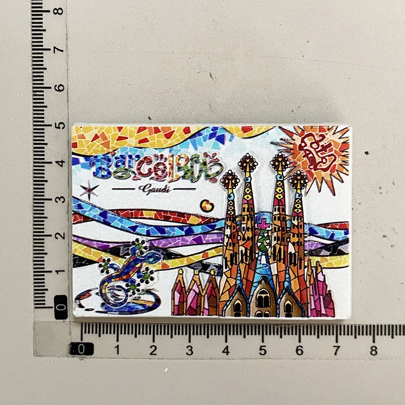 Sagrada Familia Cathedral in Barcelona Tourist souvenirs Mosaic 3D stereo fridge magnets Home decor items Collection crafts