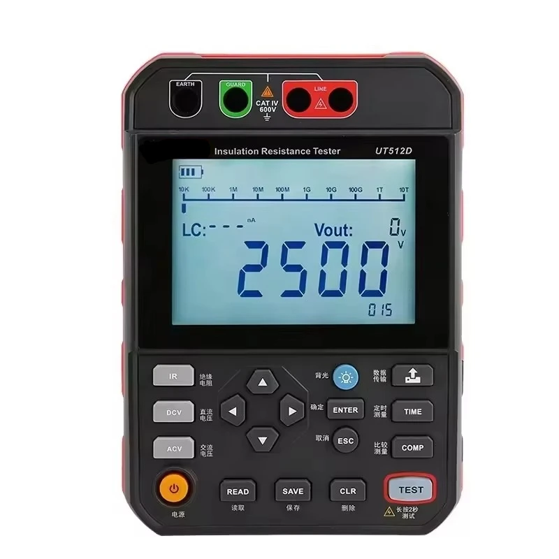 UNI-T UT512D Industrial Grade Portable Digital Insulation Resistance Tester & Ohmmeter | CAT IV 600V | 2500V Test Voltage