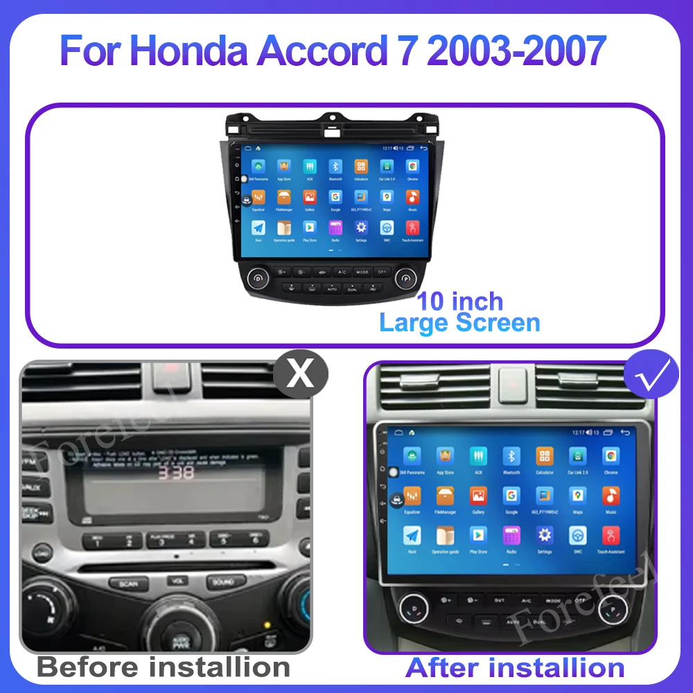 7862 BT GPS Carplay Android 13 For Honda Accord 7 2003-2007 Car Auto Stereo 2 DIN Head Unit Player Multimeida Player Autoradi