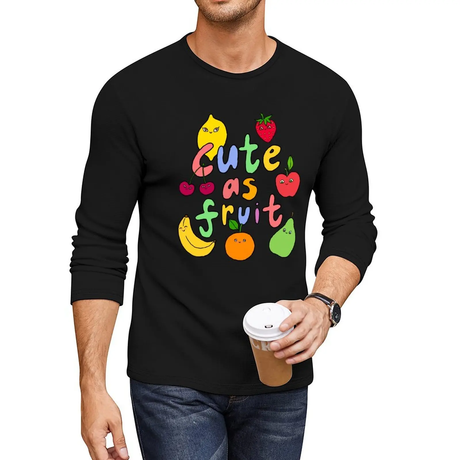 

Cute as Fruit! By Lucy Isaacs Long T-Shirt kawaii clothes cute tops oversized t shirts Men's t-shirt