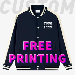 Customized coat free printing logo photo cotton spring and autumn baseball jersey jacket team clothing company cultural shirt