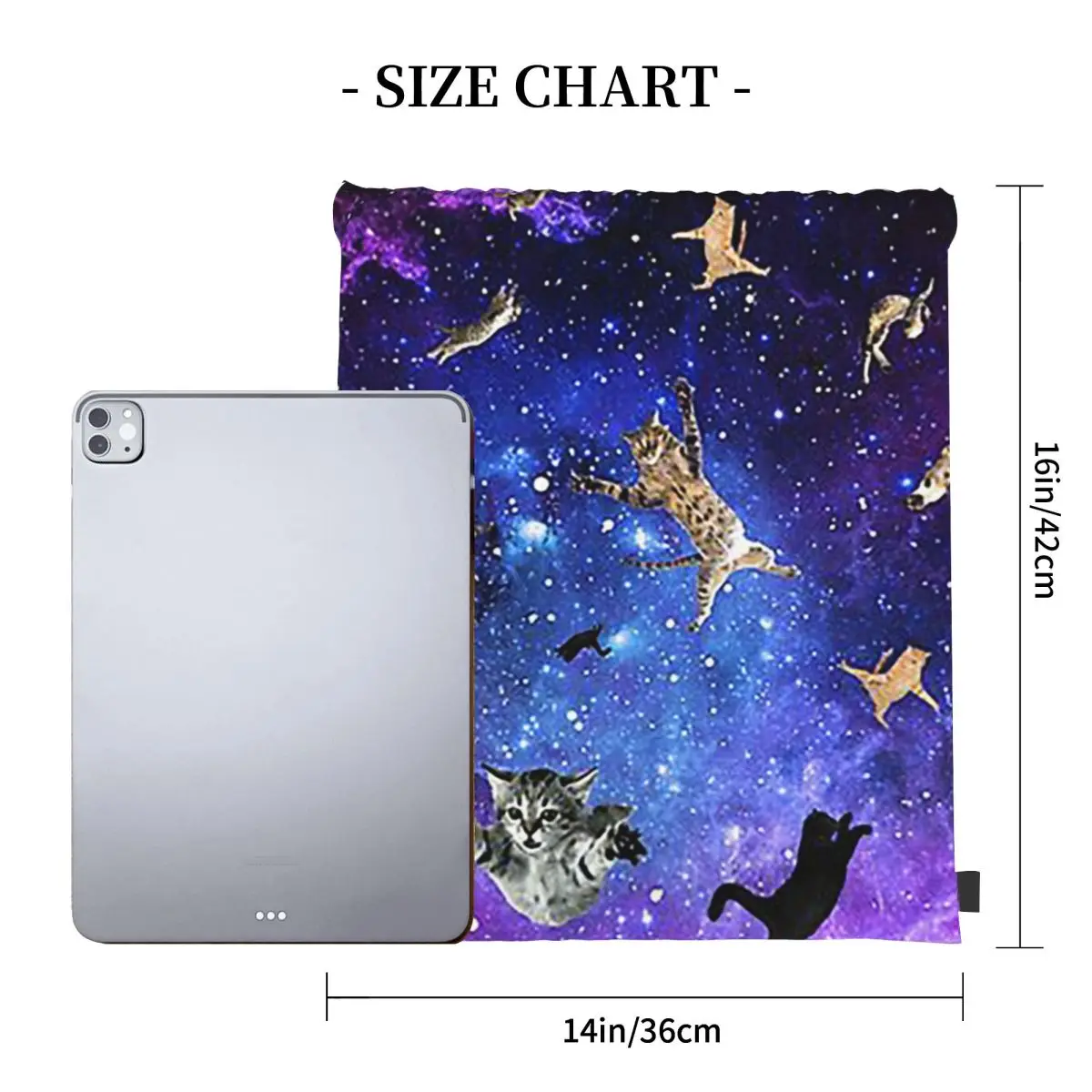Space Cats Backpacks Fashion Portable Drawstring Bundle Pocket Sports Bag Book Bags For Man Woman Students