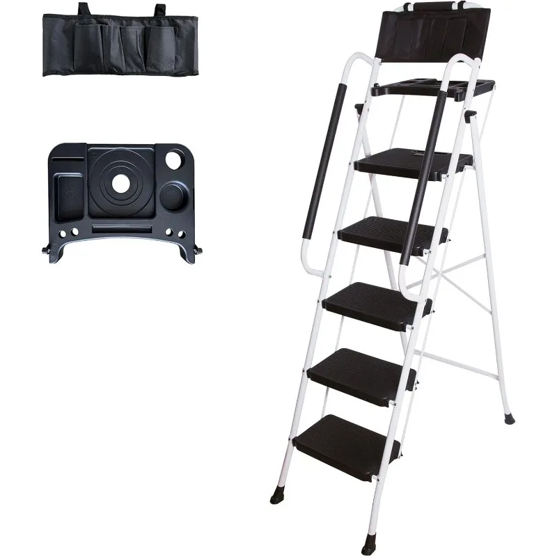 

5 Step Ladder with Handrails (Include Tool Tray+Bag) 330lbs Capacity