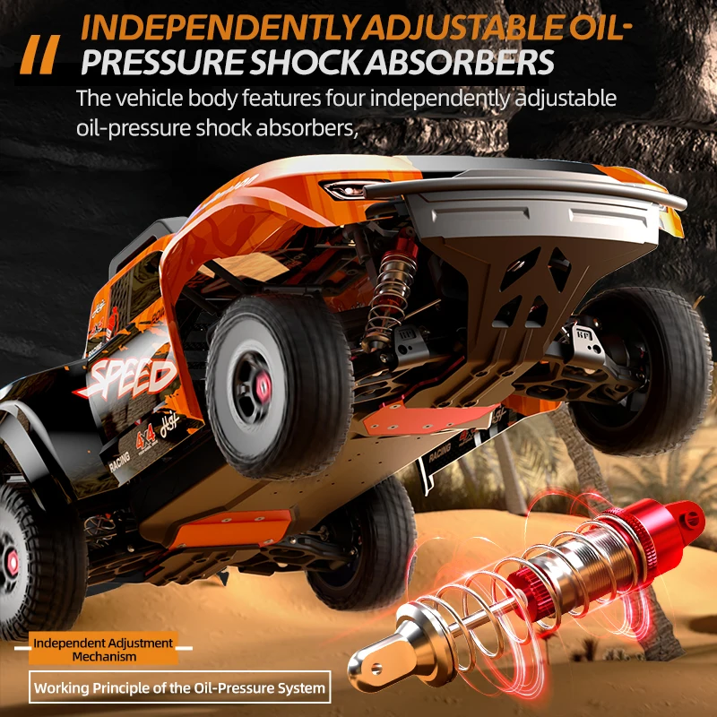 Professional 1:8 Large 68CM Brushless 100KM/H High Speed Remote Control Truck 300M 4WD All Terrain Off Road Metal RC Car Truck