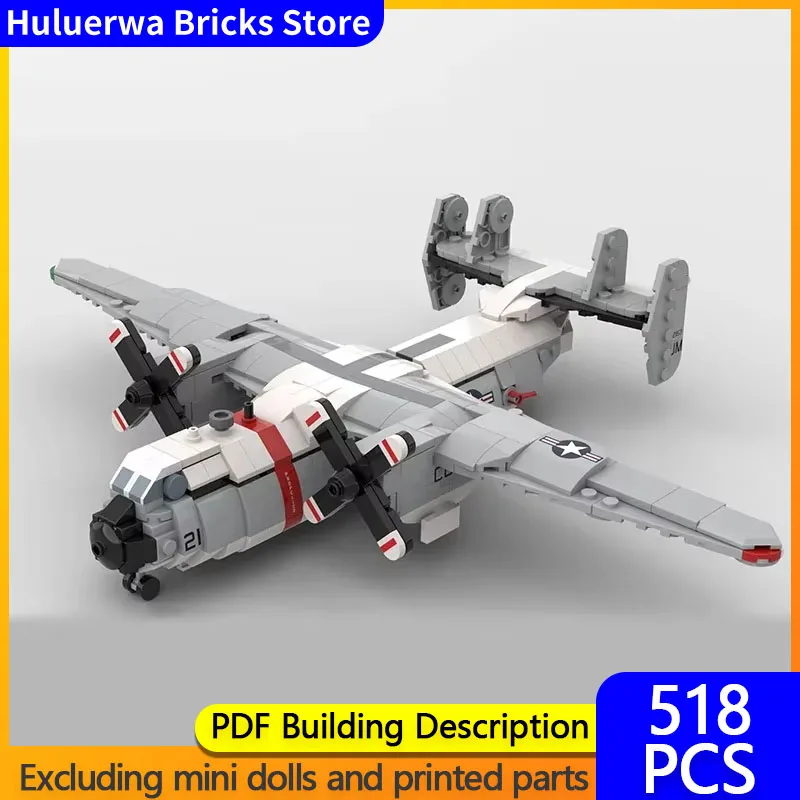 Military Aircraft Model MOC Building Bricks C-2 Cargo Hold Aircraft Modular Technology Gifts Holiday Assemble Children Toys Suit