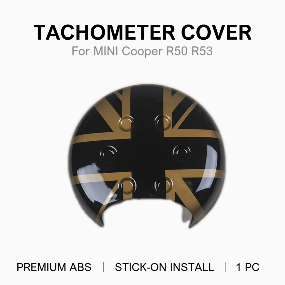 Carwoman For MINI Cooper R50 R52 R53 Tachometer Cover Trim PC Plastic Stick-on Union Jack Chequered JCW Style 2001-2006