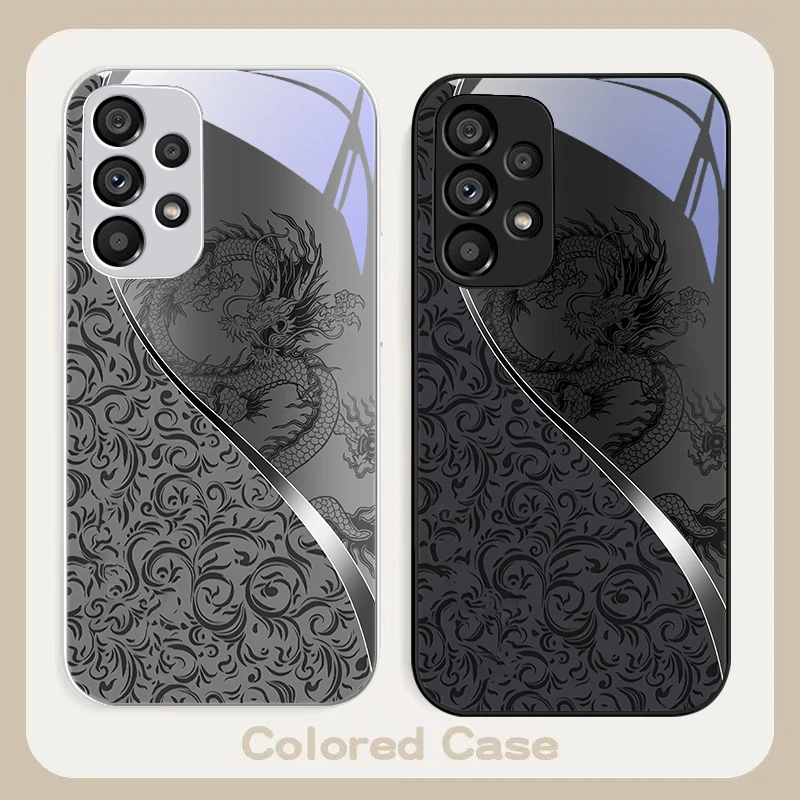 

Dragon Totem Rose Purple For Samsung S22 S8 S9 10 20 Ultra S21 Pro S22 Plus S23 FE S24 Ultra S25 Edge S25Ultra Glass Phone Case