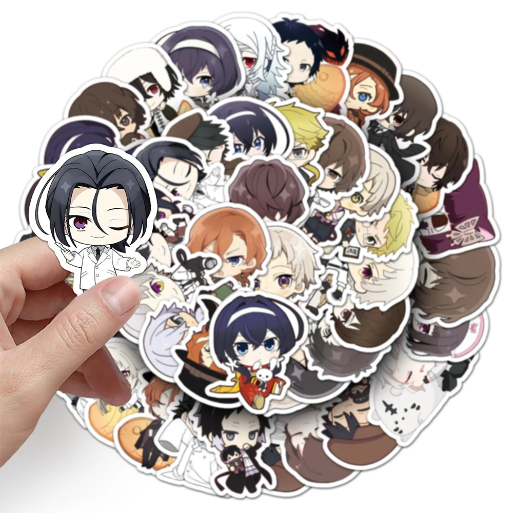 10/30/50 個かわいいアニメ文豪ストレイドッグスステッカー Q バージョン落書きデカール DIY スクラップブックギター電話車かわいい漫画ステッカー