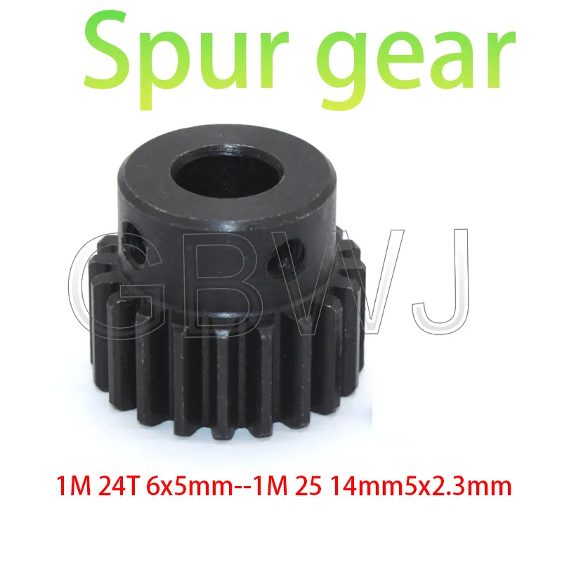 

1Pcs Module 1 Motor Gear 1M-24T/25T #Carbon Steel Material Blackening Spur Gear Bore Size 6/8/10/12/14mm