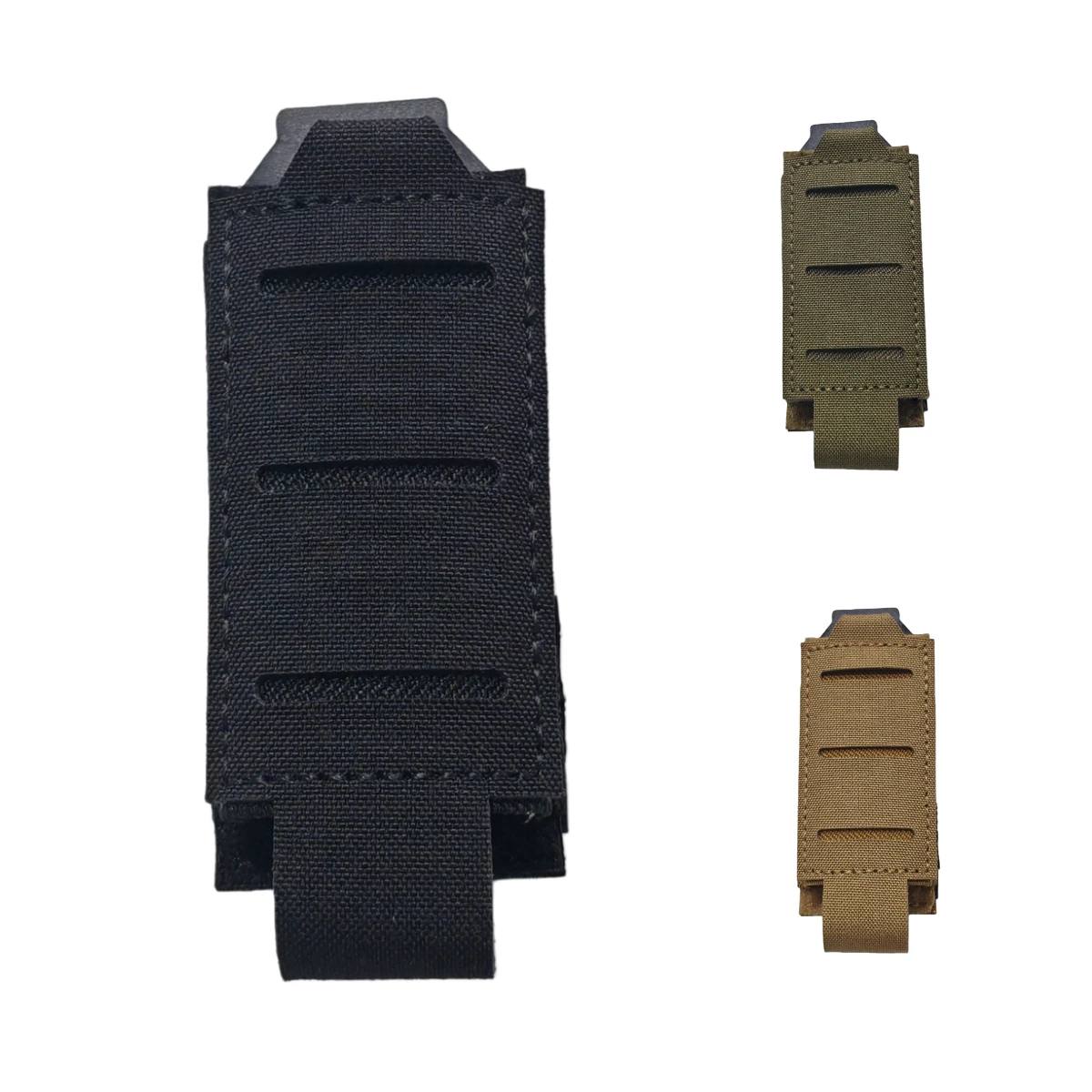 Tactical Open Top 9mm Single Mag Pouch Laser Cut MOLLE Pistol Magazine Holder for Glock M9 Airsoft Hunting Gear