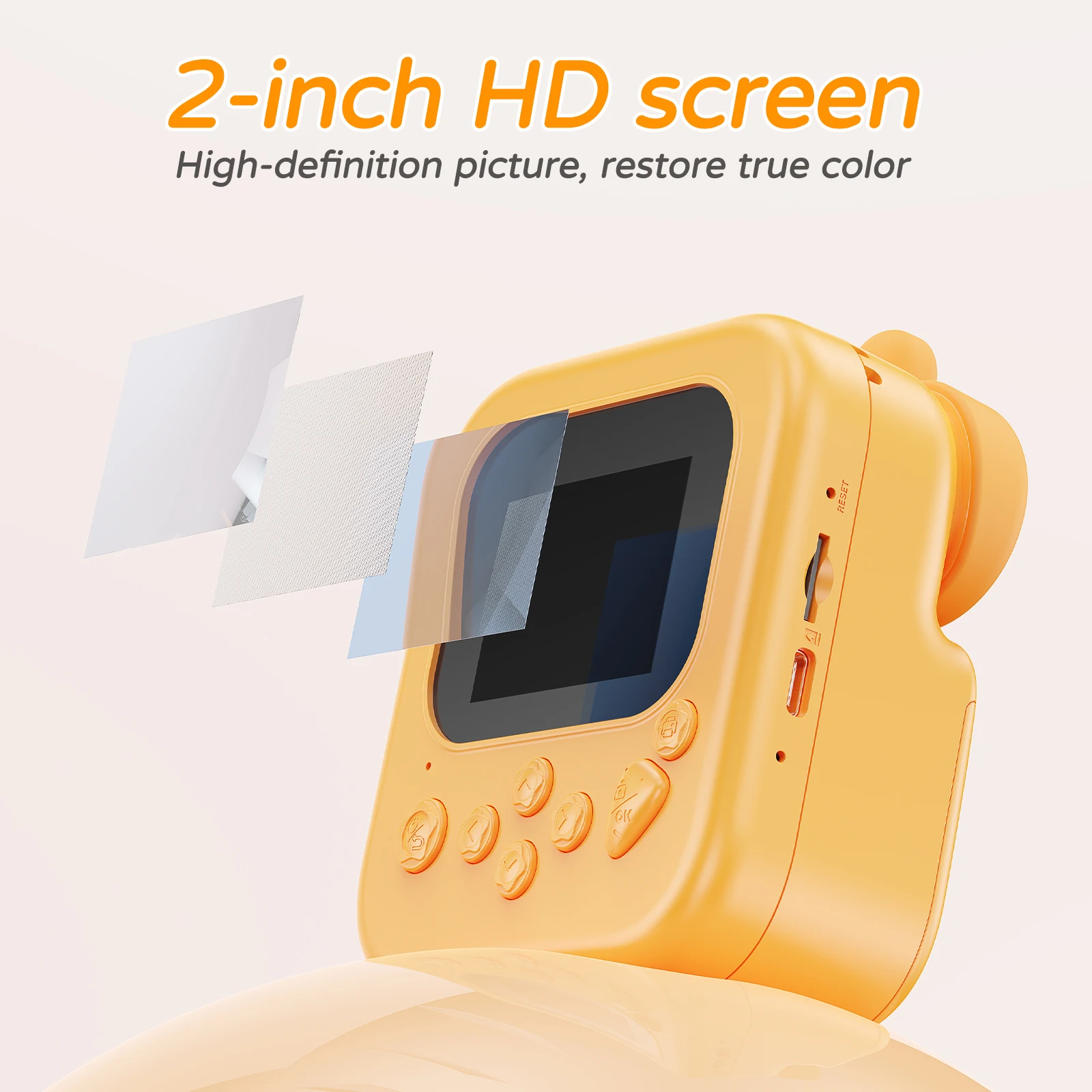 Kindercamera Instant Print 16x Kat Ontwerp 1080 HD Digitale Camera Konijn Speelgoed Vorm Kerst Verjaardagscadeau voor kinderen van 3-12 jaar