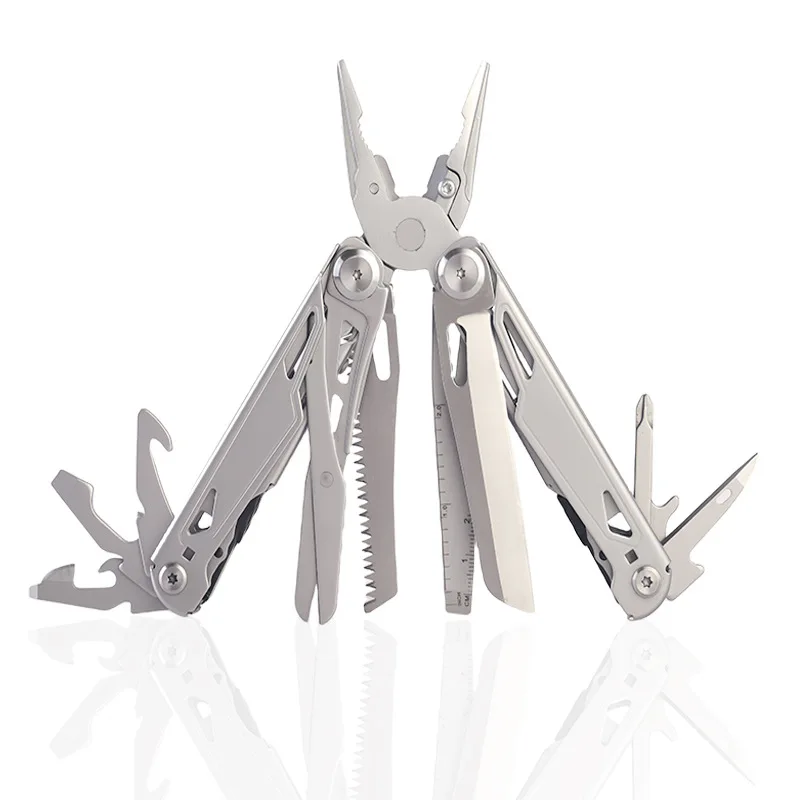 Outdoor camping tool - stainless steel folding portable tactical multi-functional pliers