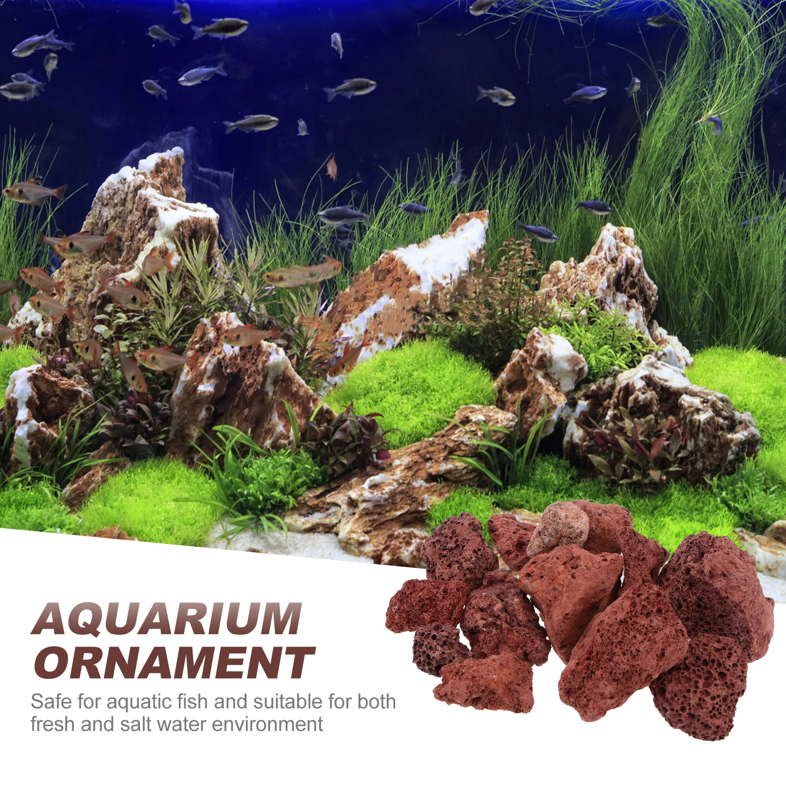 

500G Volcanic Stone Particles Practical Aquarium Filter Material Fish Tank Decor Lava Stones Safe Fresh Salt Water Camp Hike