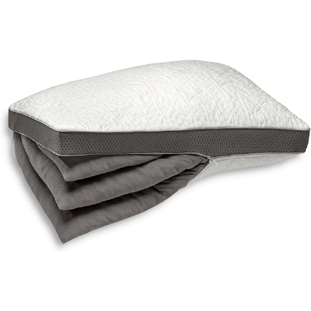 

Bed Pillow Ultimate (Standard) - for All Sleep Positions W/Removable Inserts - Memory Foam & Down Alternative, Pillow