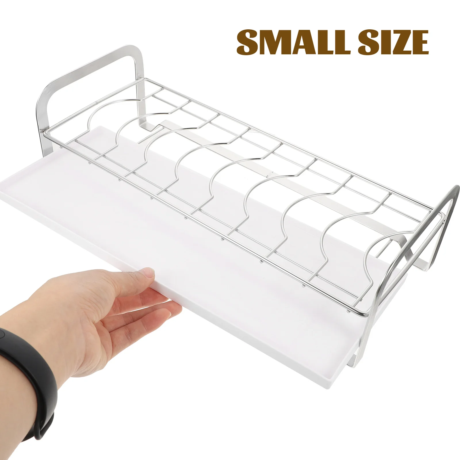 

Stainless Steel Kitchen Dish Organizer Drain Storage Rack 1 Set Space-Saving Dish Rack Draining Function Creative Design Easy