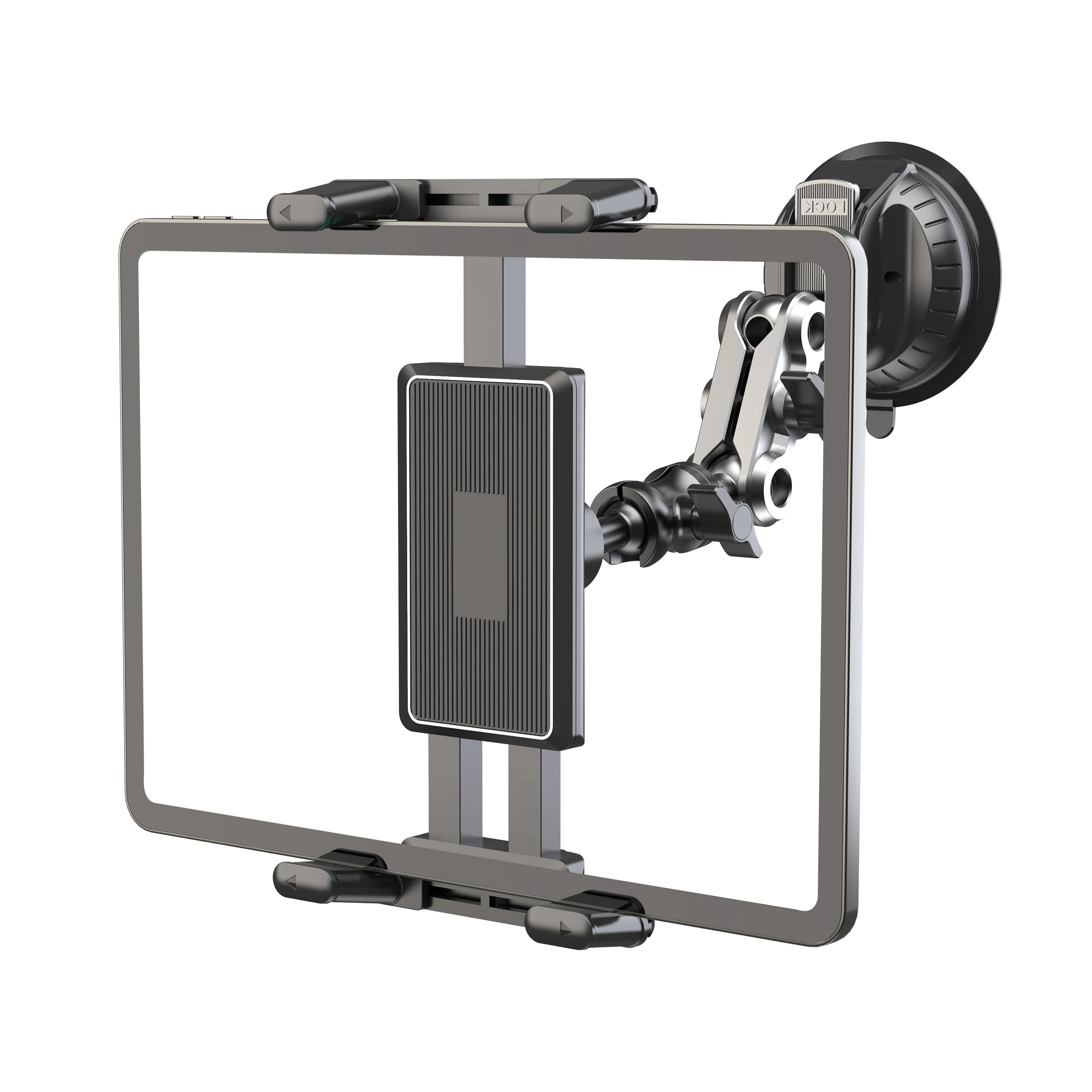 Universelle Autohalterung aus Aluminiumlegierung, verstellbarer Magic Arm für Videoaufnahmen und Vlog-Filmen, für 4"-15" Smartphones und Tablets – Detail 16