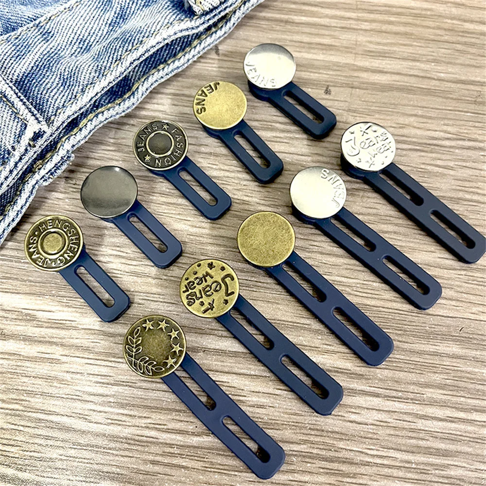 13pcs/set Bronze and Silver Adjustable Waist Buckle, Stretch Belt Extender, Easy To Use, No Tools, Unisex Jeans Button