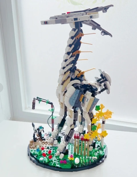 

1222 шт., набор строительных блоков Horizon Monster Giraffe с длинным вырезом и зверем, набор строительных блоков Dawn Deer Creature 76989, кирпичи, игрушки для детей