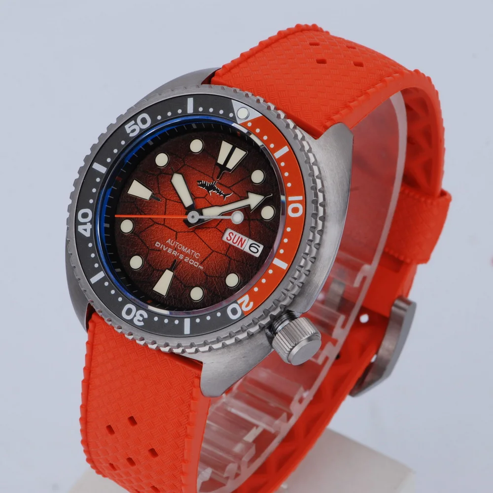 HEIMDALLR Men Automatic Watch Turtle Diver Titanium Mechanical Wristwatch 20ATM Waterproof Luminous Sapphire Ceramic Bezel NH36