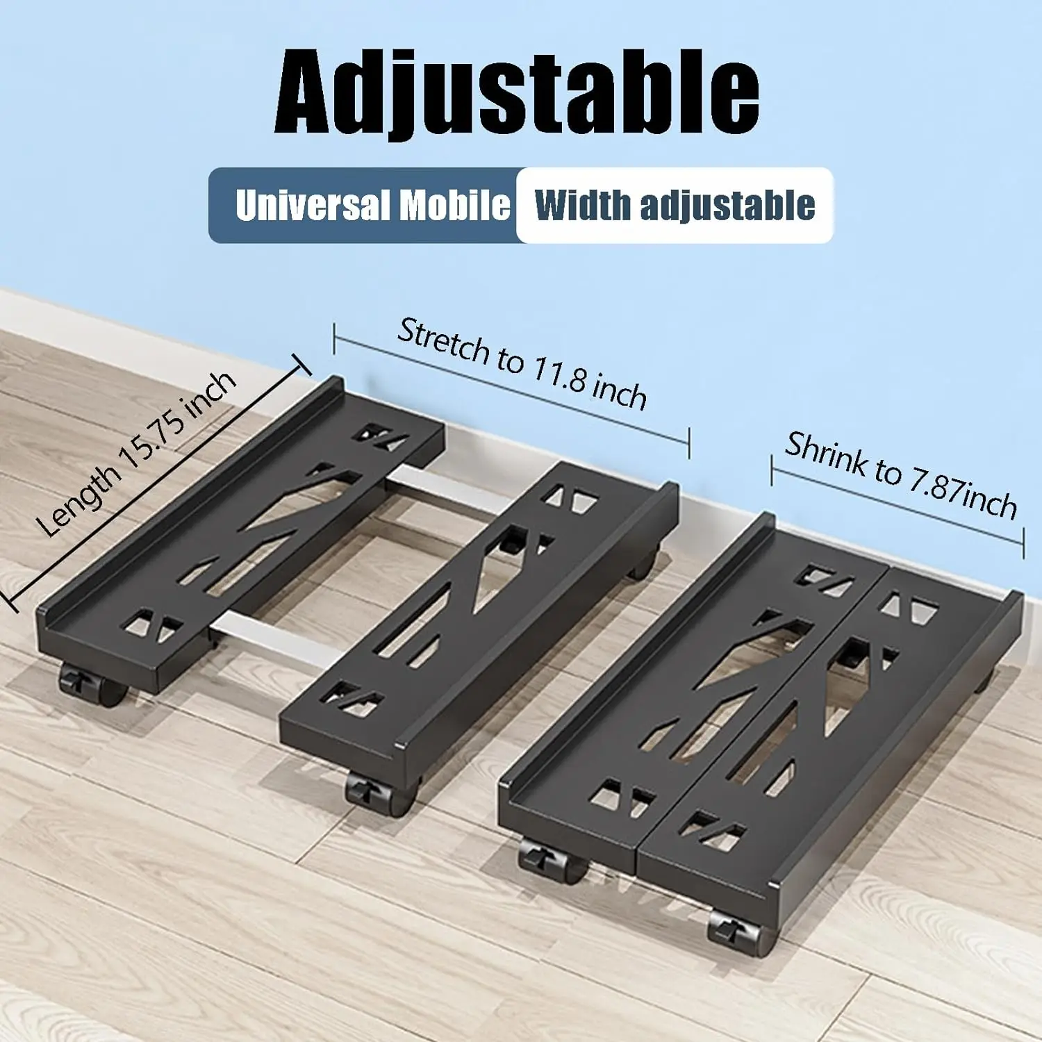 Adjustable Computer Host Bracket  Height Increase PC Tower Stand With 4 Wheels Office Ventilated Mobile Under Desk CPU Holder