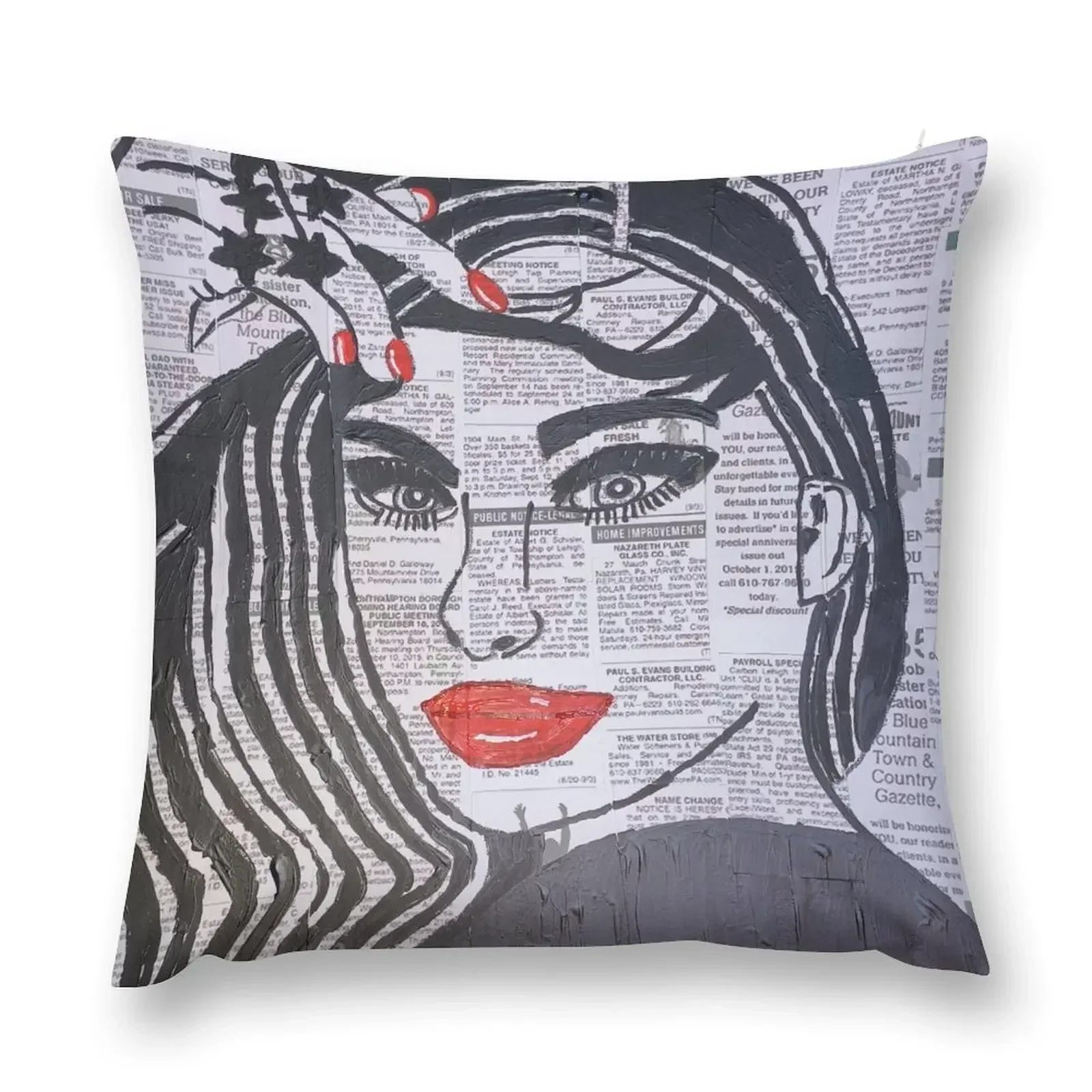 

Woman in the newspaper seven Throw Pillow Custom Cushion Throw Pillow pillow