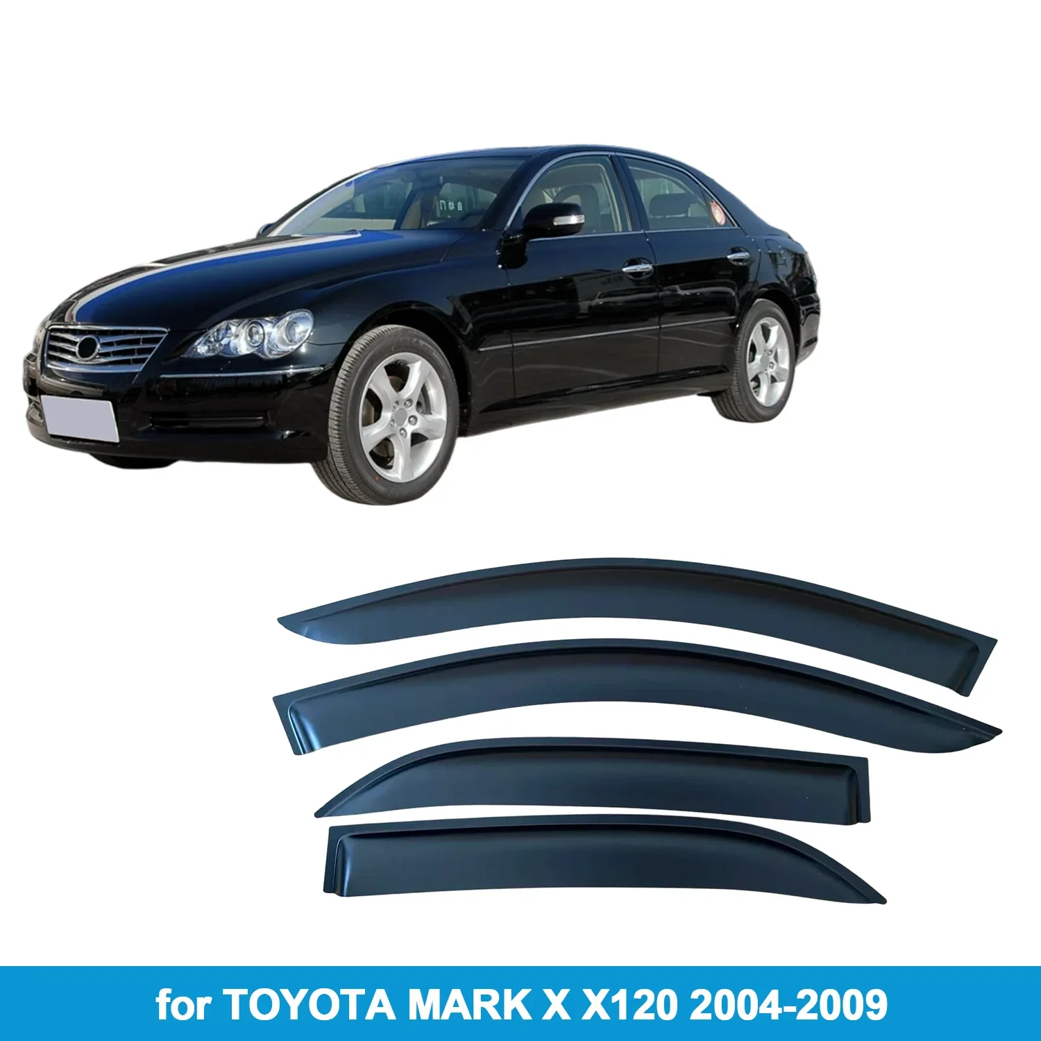 

Оконный козырек для TOYOTA MARK X X120 2004-2009, защита от дождя, боковой дефлектор, защита от атмосферных воздействий, лента для наружного крепления