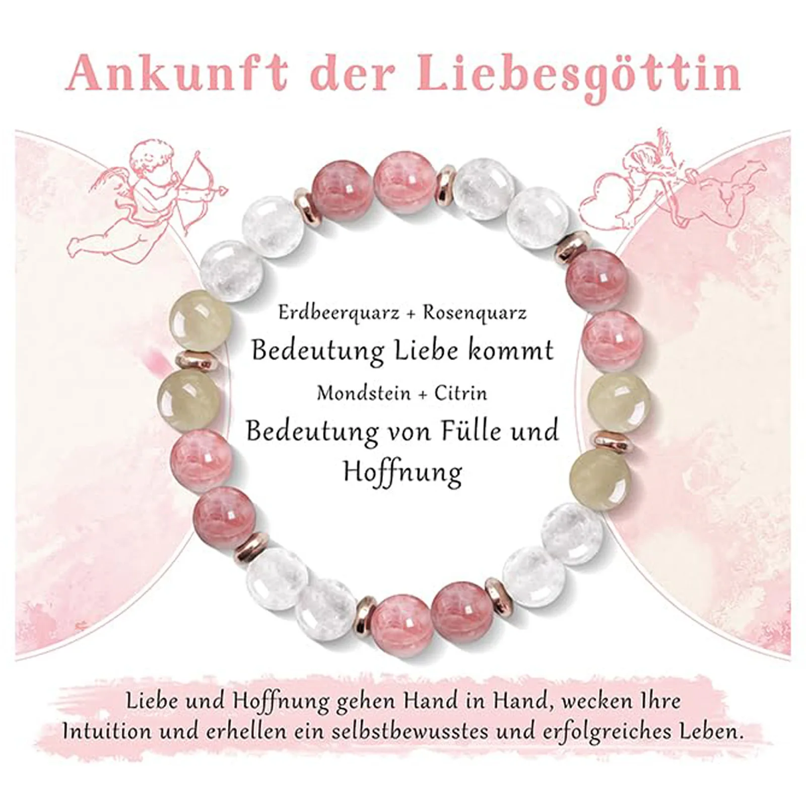 

Crystal Healing Bracelet Natural Gemstone Amethyst Strawberry Crystal Tiger Eye Anxiety Hand String Fashion Round Beads Jewelry