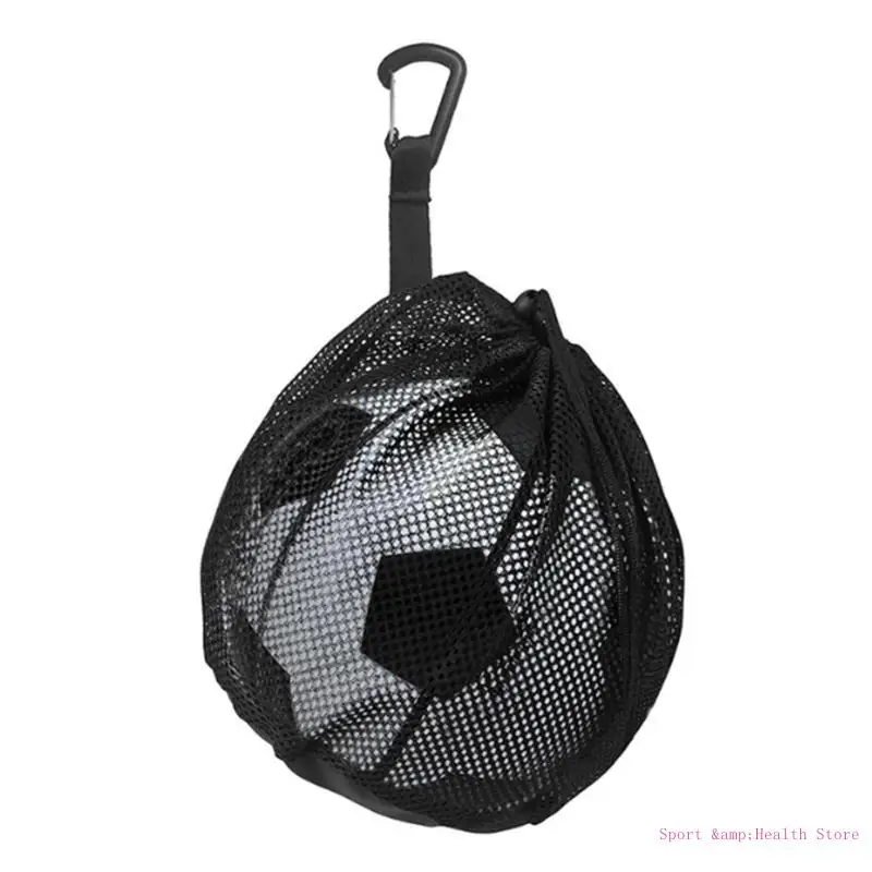 

Drawstring Bag with Hanging Hook for Carrying Soccer Volleyball, Sport Mesh Bag