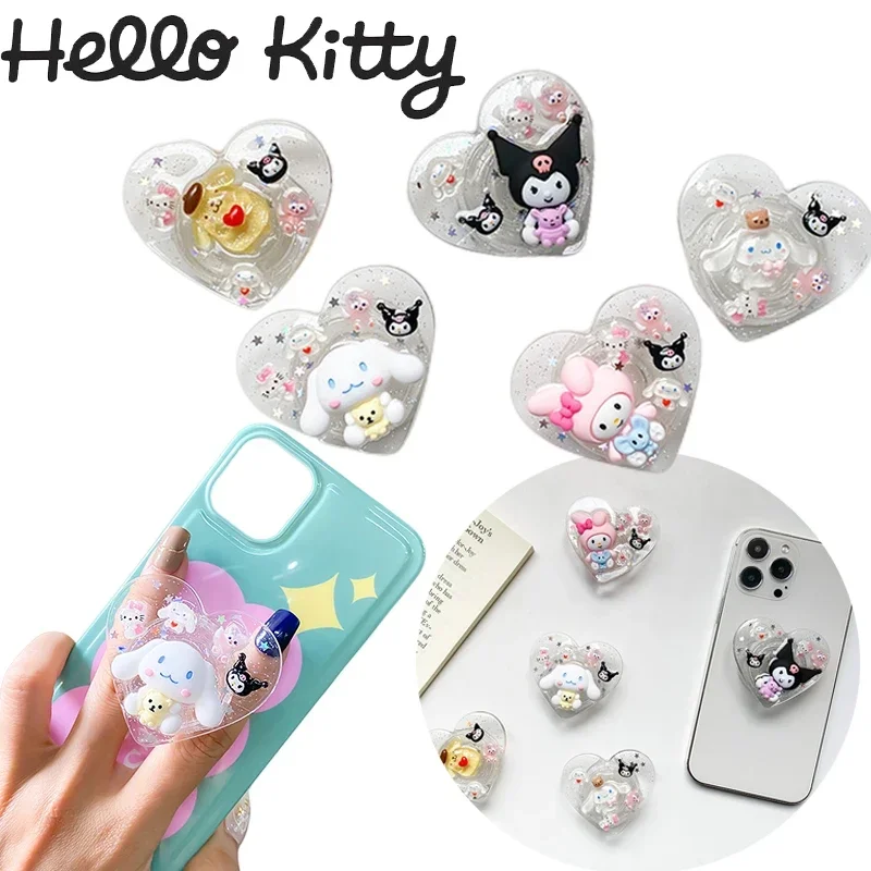 Sanrio Hello Kitty Foldable Phone Finger Ring Holder Cartoon Phone Bracket Stand for IPhone Samsung Xiaomi Mobile Phone Holder