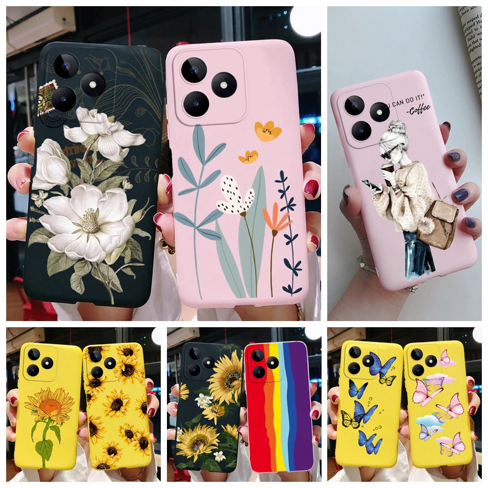 For Realme Note 50 Case Phone Cover Soft Silicone Sunflower TPU Back Coque for Realme Note 50 Note50 4G 2024 RMX3834 Funda Cover