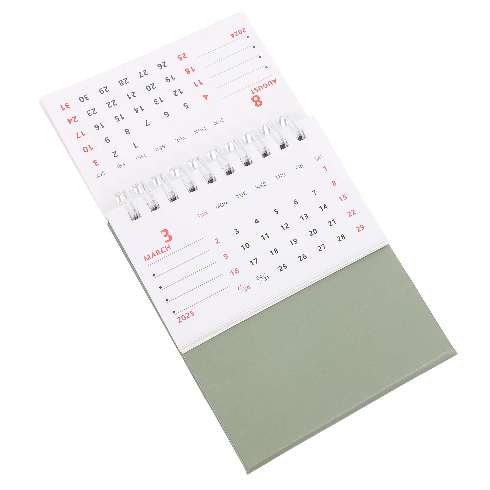 

Mini Desk Calendar 2025 Decorative Standing Monthly Decorate Flip for Office Supplies Green Daily Use