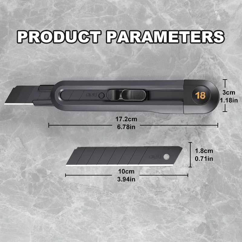SK2 Heavy Duty Utility Knife Set 18mm Blades ABS Engineering Plastic Comfortable Grip Professional Cutter Tool Kit