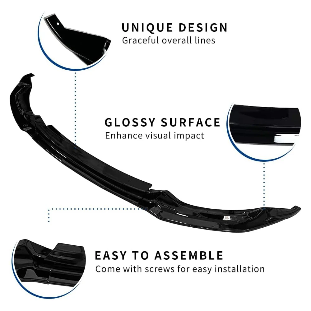 CS نمط شفة مصد السيارة لسيارات BMW M3 M4 F80 F82 F83 2015-2020 سيارة الجبهة الوفير المفسد الناشر الفاصل الشفاه طقم الجسم ضبط #5