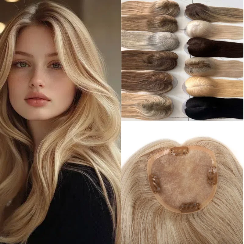 Mono Topper de Alta Gama | Cabello Virgen Remy | Cobertura Completa y Densa | Sin pelo corto | Varios colores/tamaños disponibles