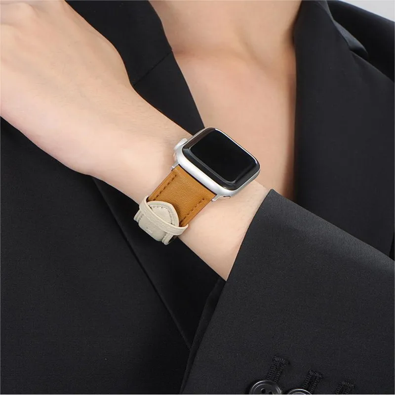 

High quality Leather Band For Apple watch 49mm 44mm 40mm 45mm 41mm 42mm 38mm bracelet iWatch Ultra series 8 7 6 5 3 4 se strap