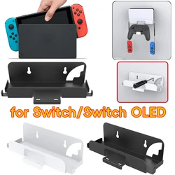 Wall Mount Host Stand with Controller Hook Stand Holder Handle Storage Rack for Switch/Switch OLED Game Console Accessories