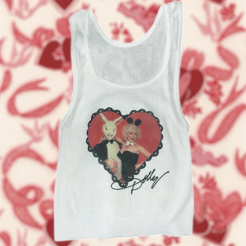 Dolly Parton Vintage Inspired Tank Top 20 Inch Vest Emo Girls Aesthetic Letter Print Grunge Goth Camisole Top Female Clothing