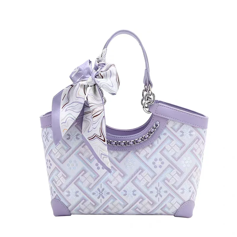 

Маленькая сумка-корзинка в китайском стиле из парчи, универсальная женская сумка-клатч через плечо в этническом стиле для повседневного использования