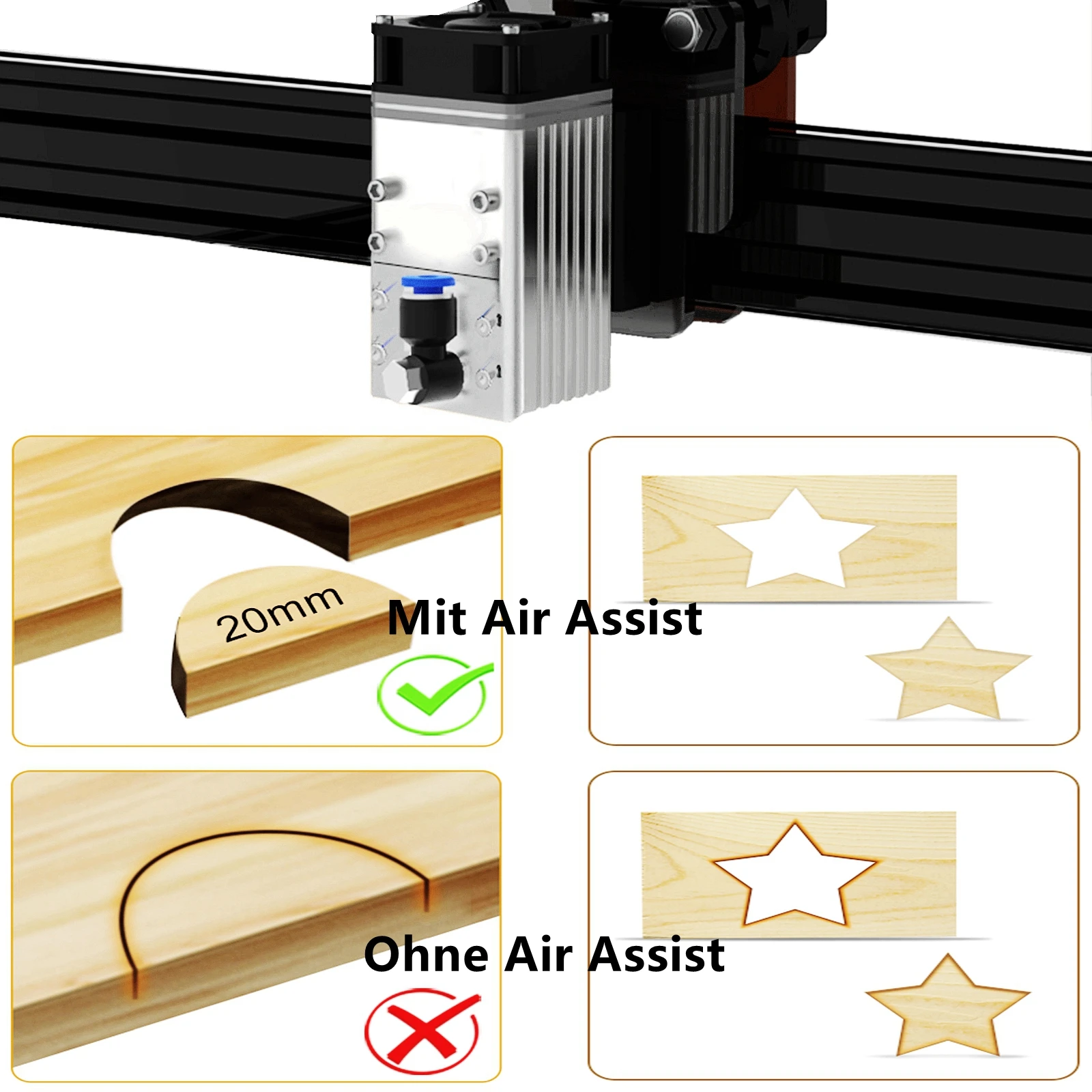 NEJE-compresor de aire de 25W, bomba de asistencia de aire, 54L/min, salida de aire para todas las marcas, máquinas de grabado láser CNC,