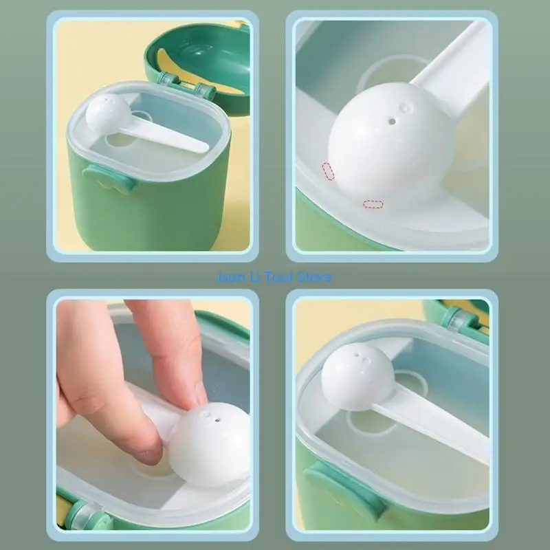 Y08D Hộp lưu trữ thực phẩm bé động BPA Công thức miễn phí Bộ phân phối hoạt hình Hộp sữa bột trẻ sơ sinh