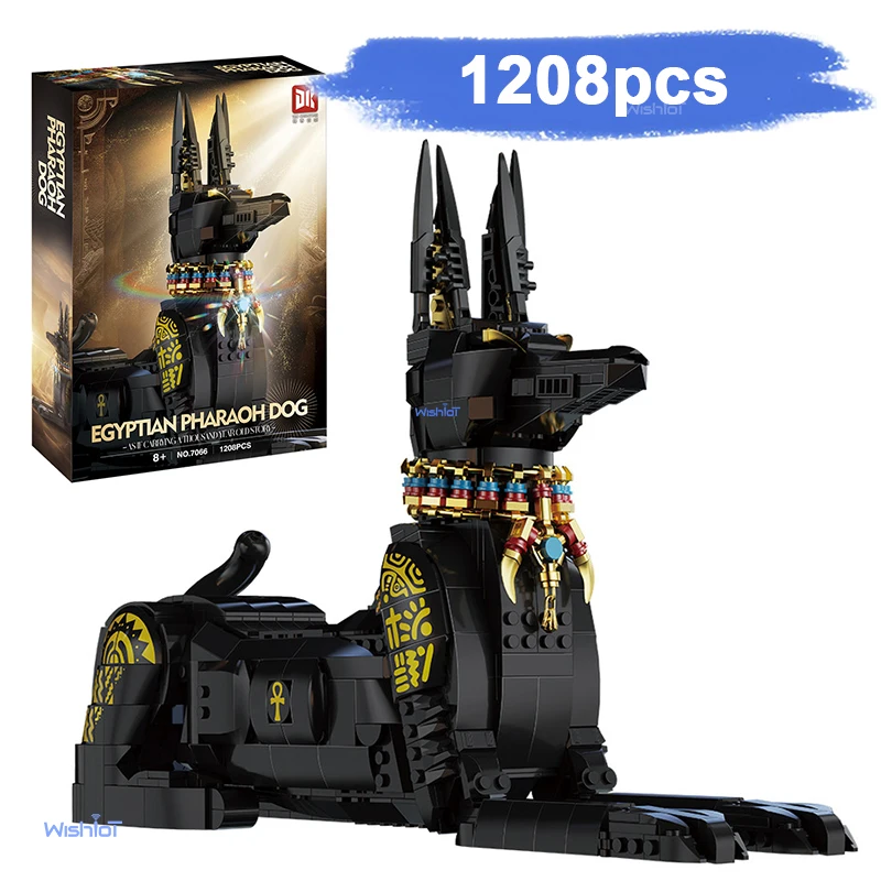 

1208 шт. MOC креативные механические строительные блоки для собак фараон, набор строительных блоков с животными, модель на день рождения, Рождественский подарок для ребенка